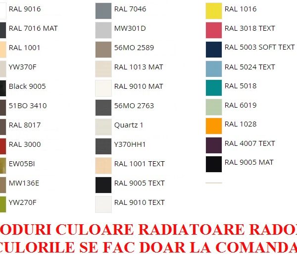 COD CULORI RADOX